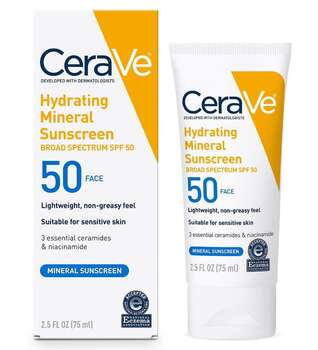 کرم ضد آفتاب آبرسان پوست حساس مدل مینرال سراوی CeraVe با  SPF 50